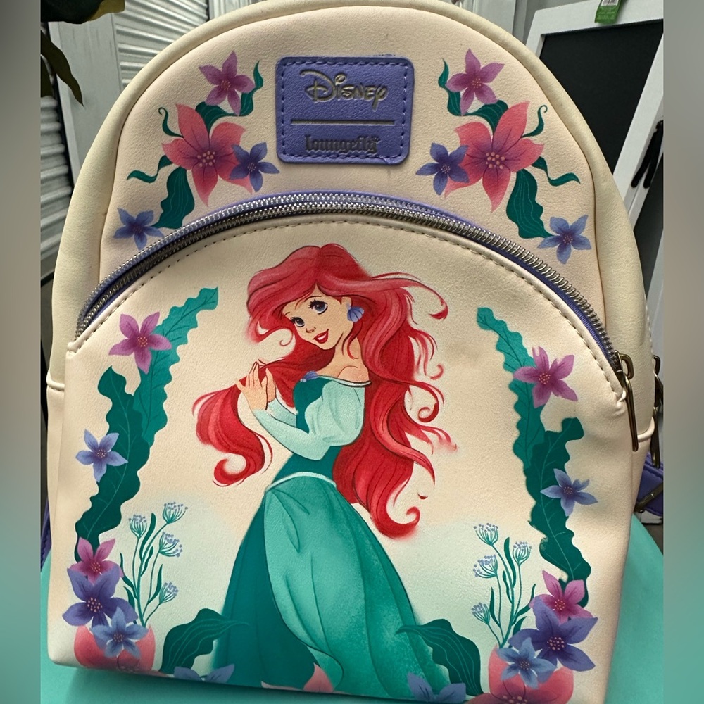 Loungefly Ariel Backpack with Purple and Green Accents